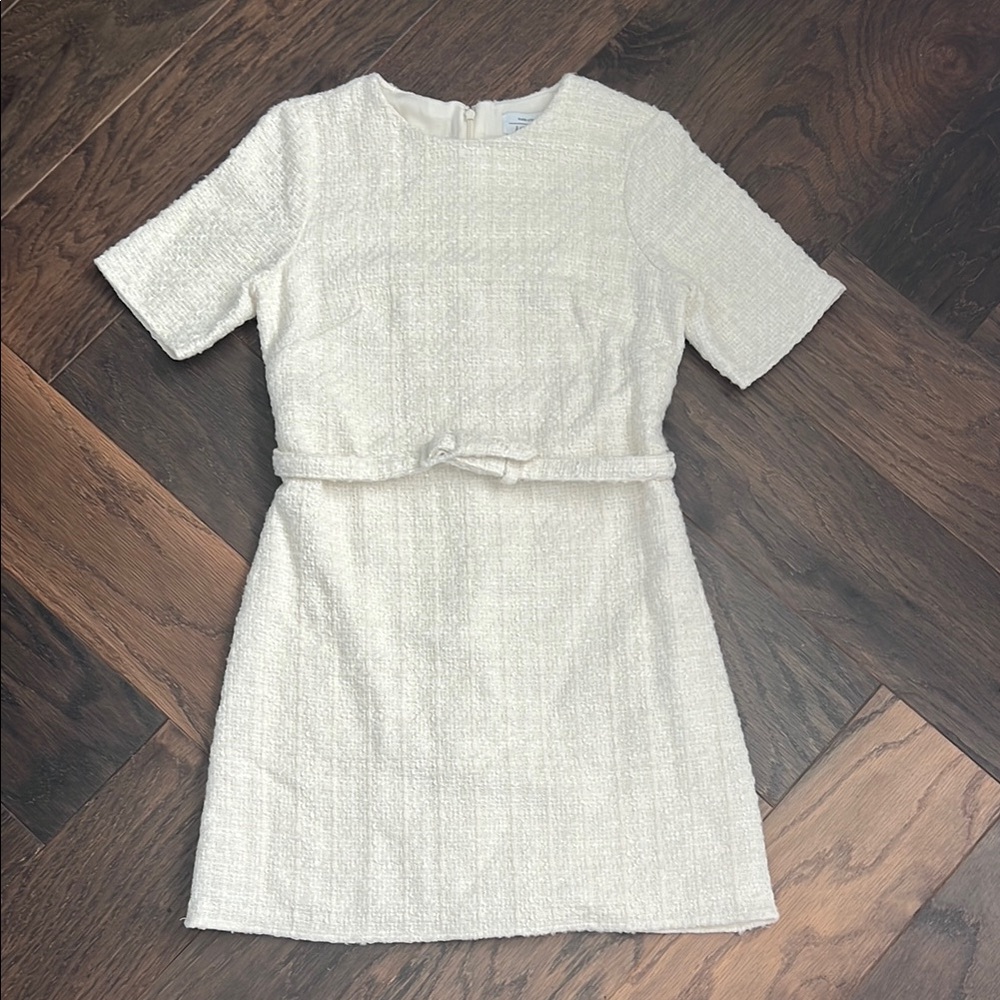 & Other Stories Elegant Cream Textured Dress size 4